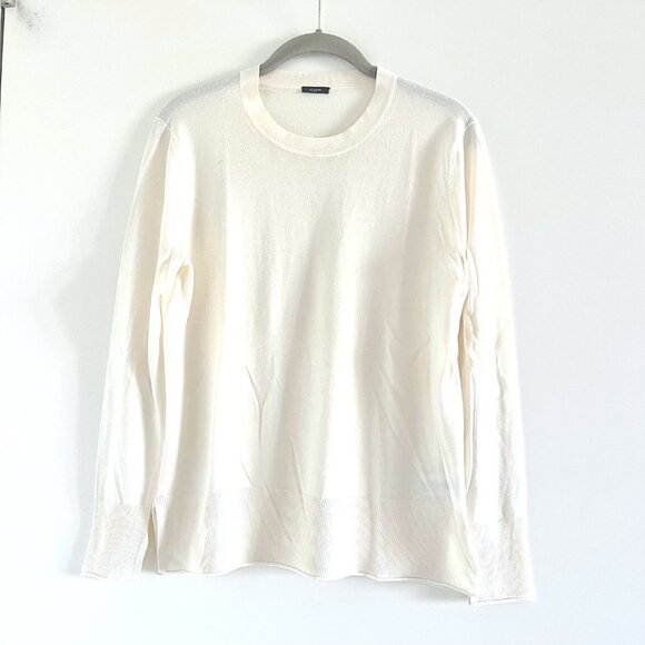 Joseph Cashair Merino Wool & Silk Sweater in Oyster White - Picture 3 of 10